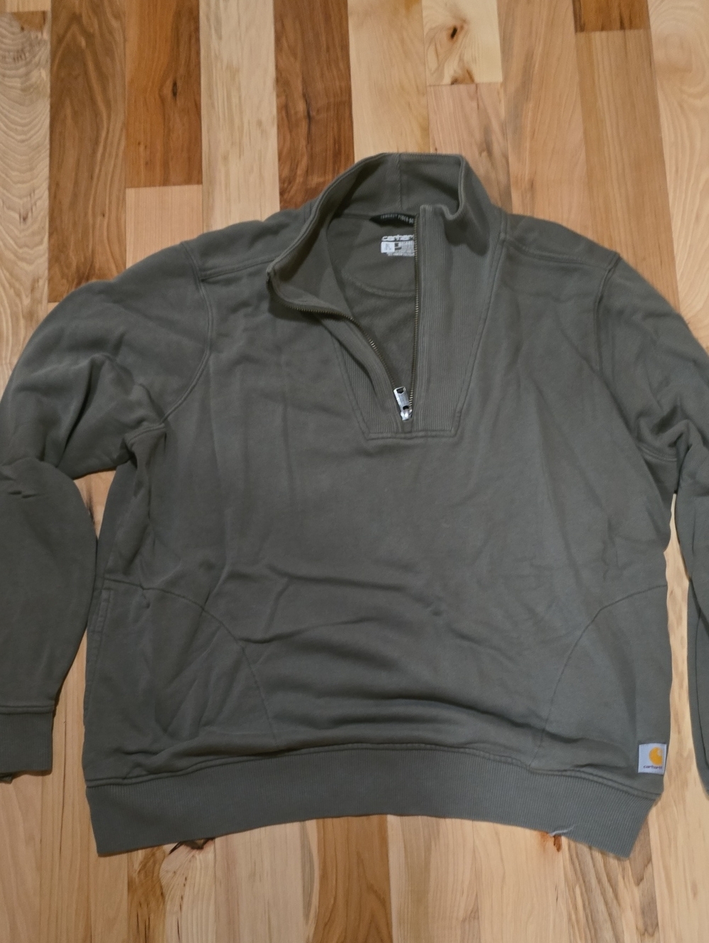 Carhartt Women’s Olive Green Half-Zip Pullover Sweatshirt